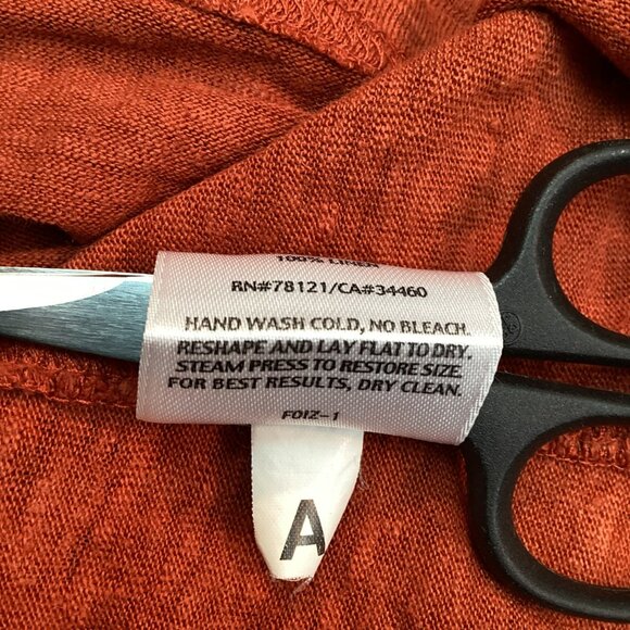 Eileen Fisher A-Line Dress Sleeveless Linen Tank Womens Large Rust Orange - Picture 9 of 9